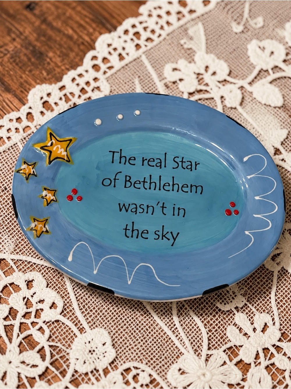 Vintage Tumbleweed Pottery Star of Bethlehem Christmas Plate